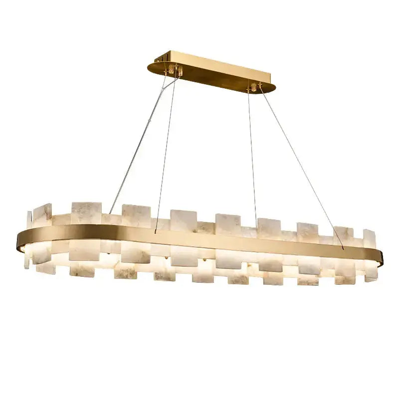Modern Oval Marble Chandelier — alternate product view 1