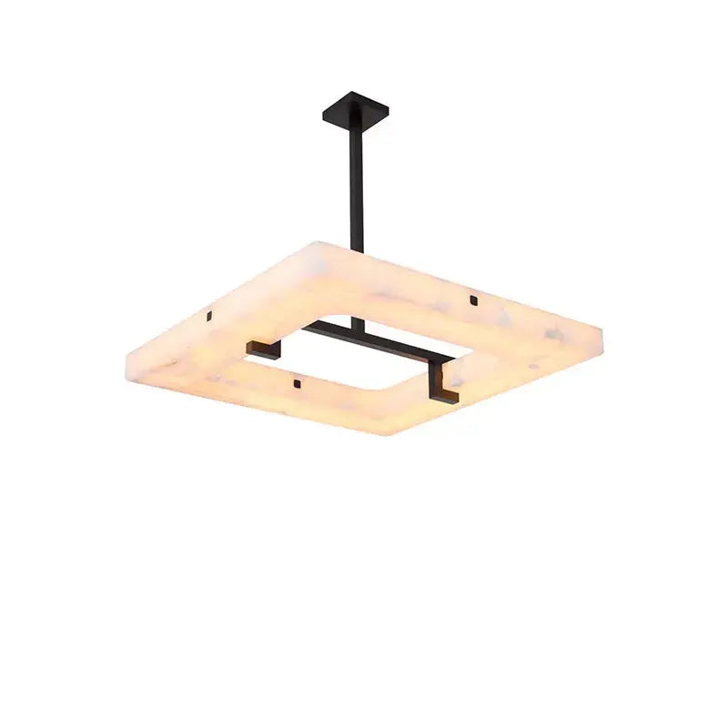 Modern Square Alabaster Chandelier — alternate product view 1