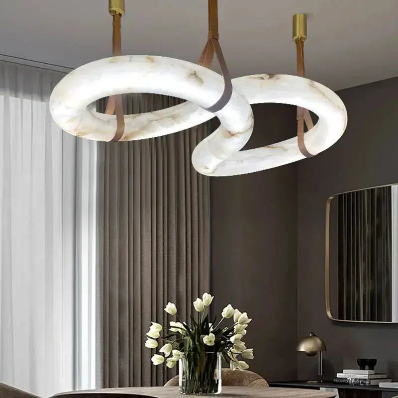 Contemporary Nordic Alabaster Designer Chandelier — alternate product view 3