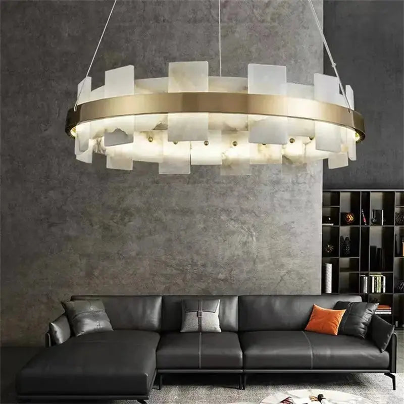 Modern Round Marble Chandelier — product view