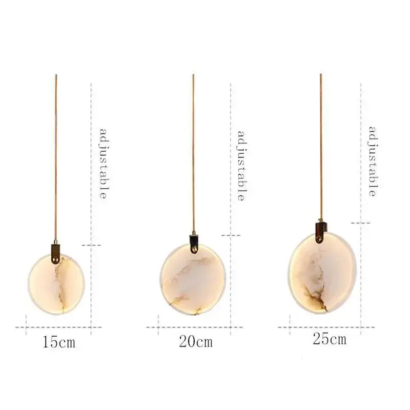 Modern Discs Long Staircase Alabaster Chandelier — alternate product view 14