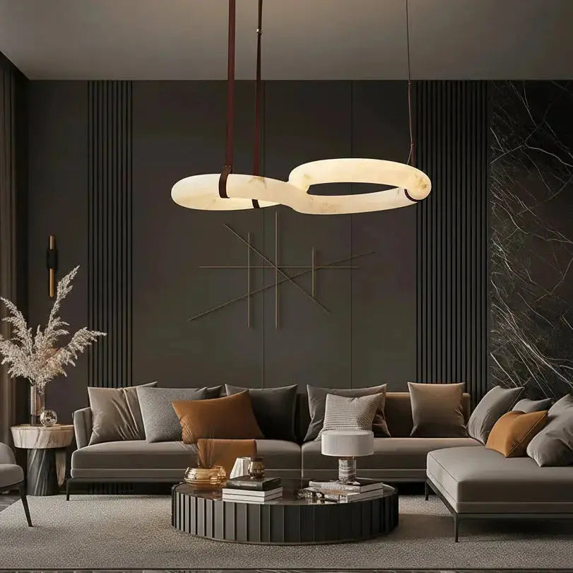 Contemporary Nordic Alabaster Designer Chandelier — alternate product view 2