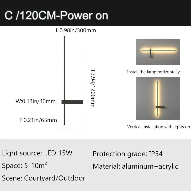 Modern Long Wall Outdoor Light — alternate product view 10