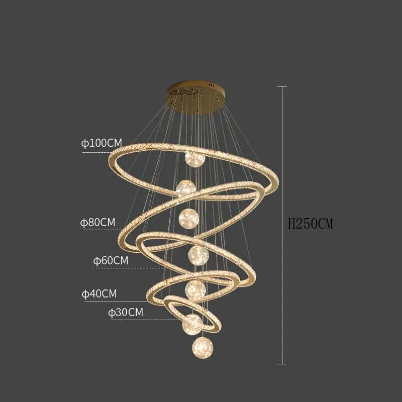 Pendant Modern Crystal Ring Chandelier — alternate product view 10