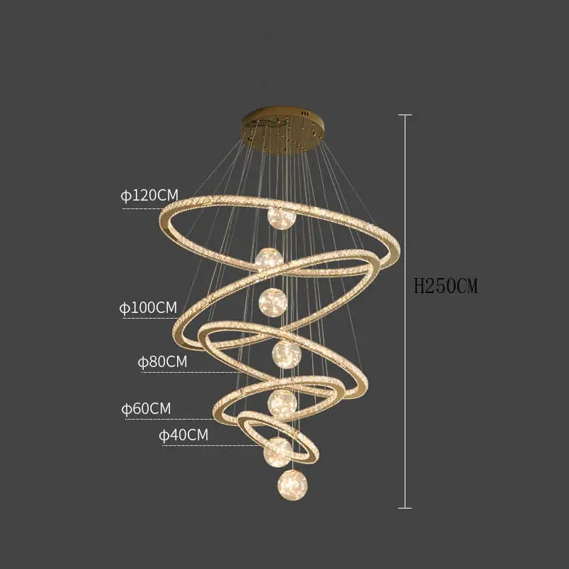 Pendant Modern Crystal Ring Chandelier — alternate product view 11