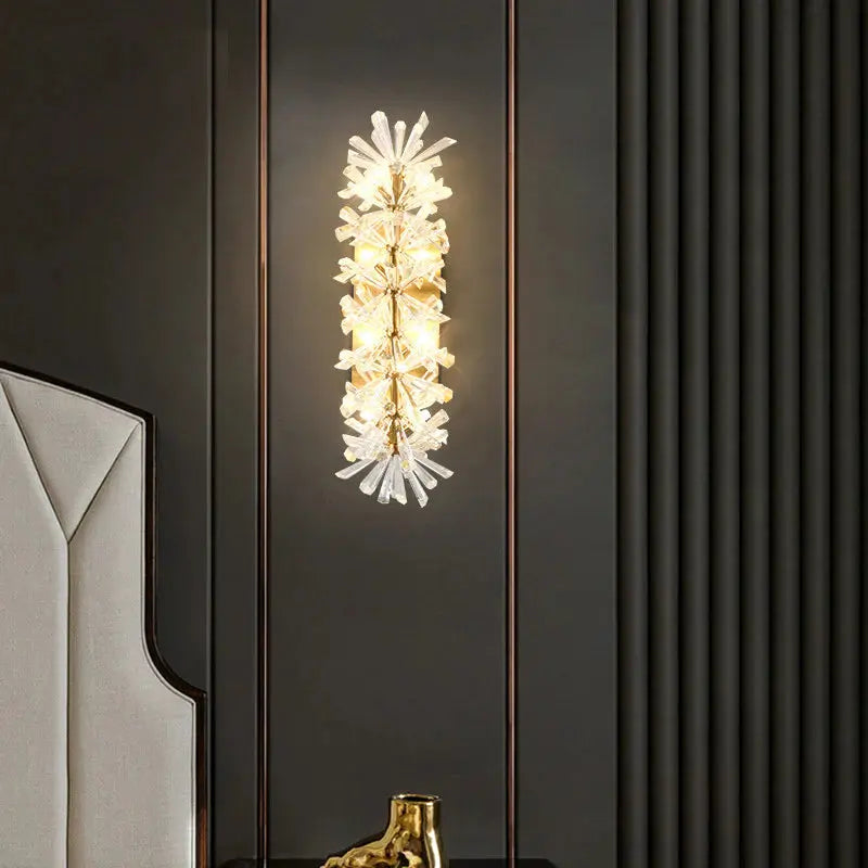 Modern Crystal Flower Wall Fixture — alternate product view 1