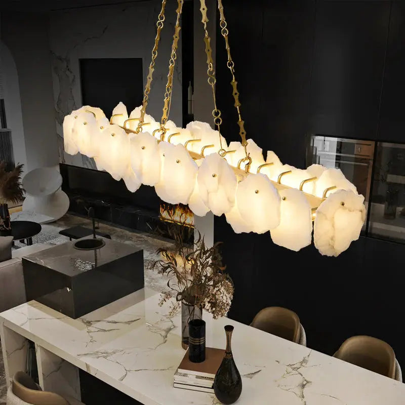 Bethan Modern Linear Marble Chandelier — alternate product view 4