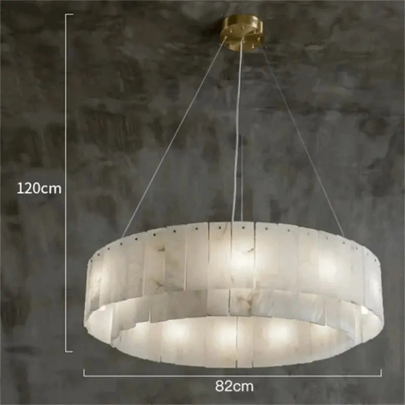 Two Tier Alabaster Modern Round Chandelier — alternate product view 8