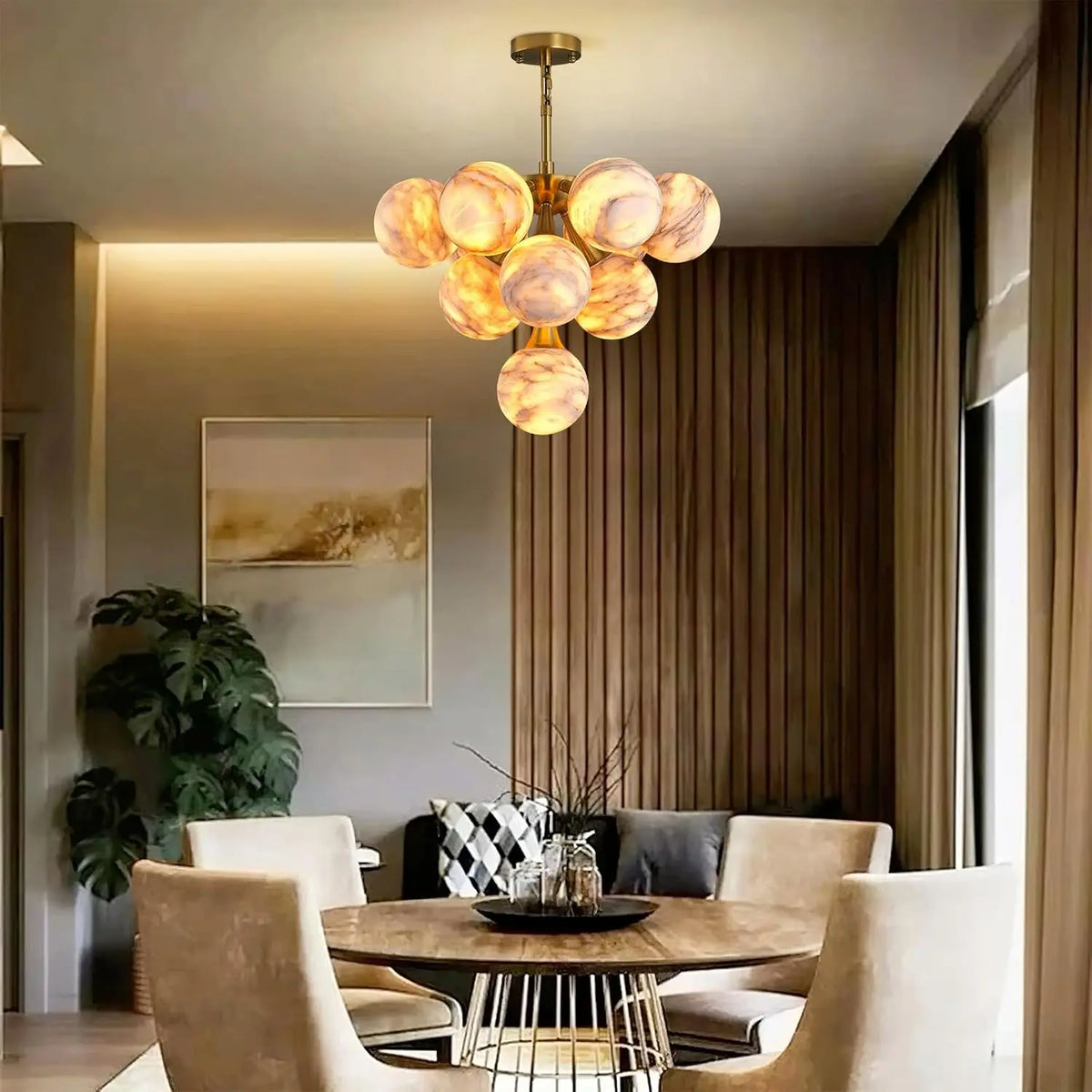 Modern Unique Alabaster Chandelier — alternate product view 8