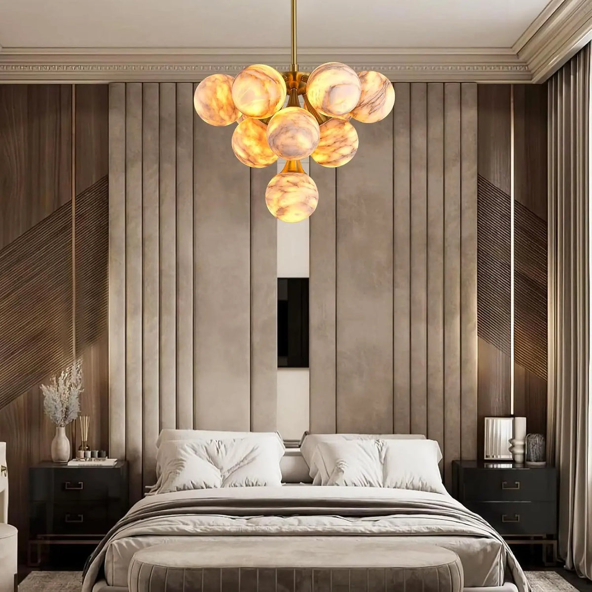 Modern Unique Alabaster Chandelier — product view