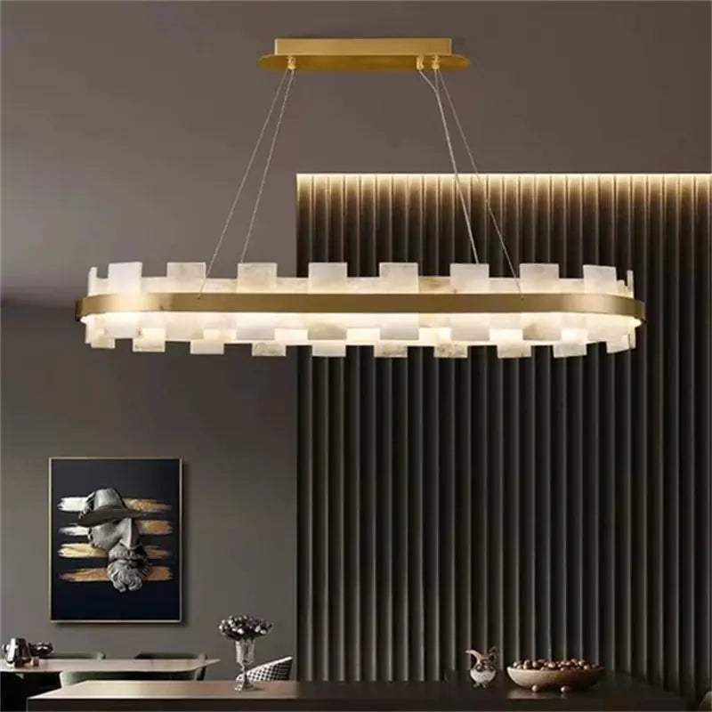 Modern Round Marble Chandelier — alternate product view 7