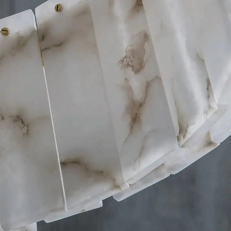 Two Tier Alabaster Modern Round Chandelier — alternate product view 7