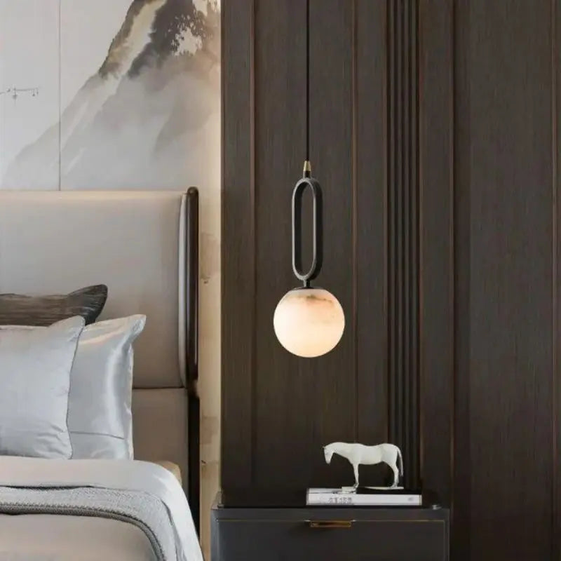 Alabaster Sphere Pendant Light — alternate product view 2