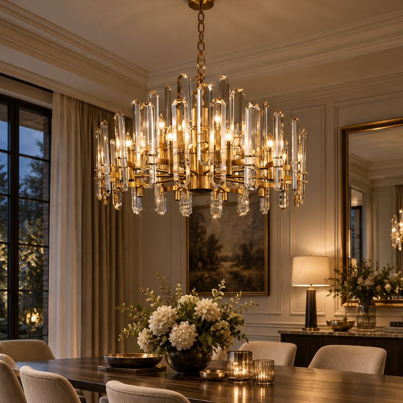 Aurelia Polished Copper & Crystal Chandelier