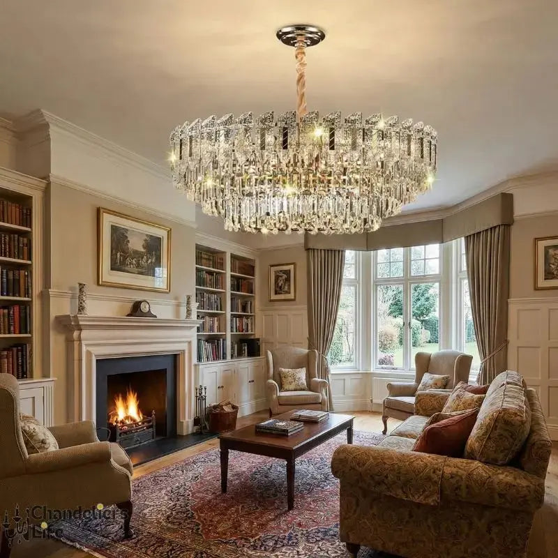 Crystal Hanging Living Room Chandelier — close-up design detail