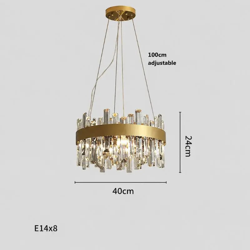Crystal Round Designer Chandelier — close-up design detail 3