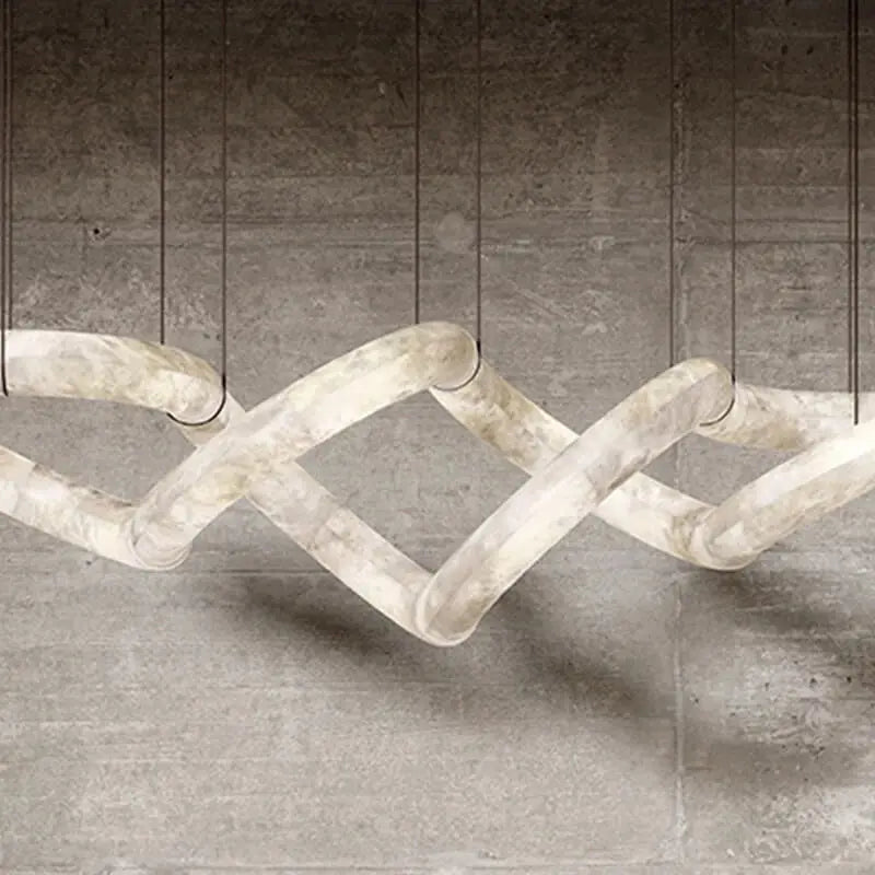 Designer Symmetrical Alabaster Modern Chandelier — alternate product view 6