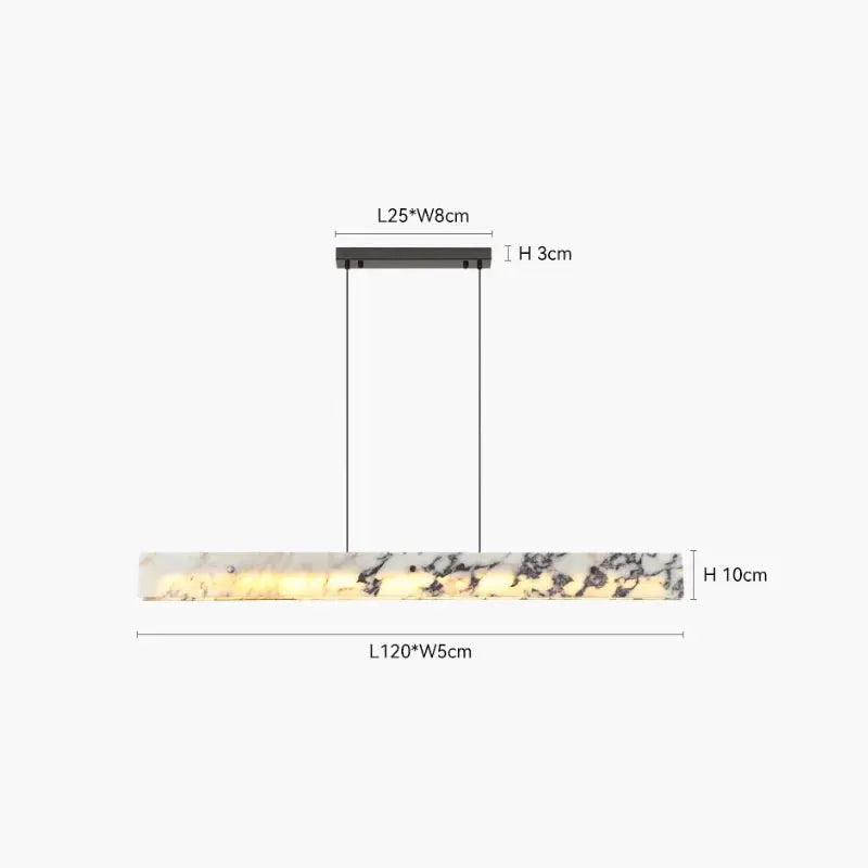 Long Strip Natural Marble Chandelier — alternate product view 5