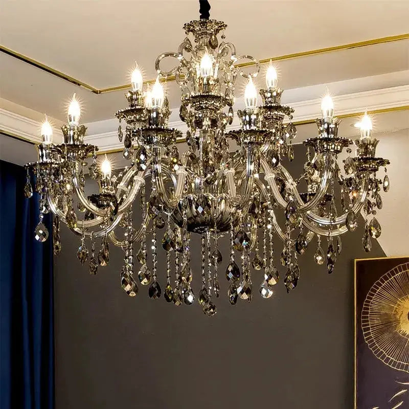Modern Candle Large Crystal Chandelier — alternate product view 2