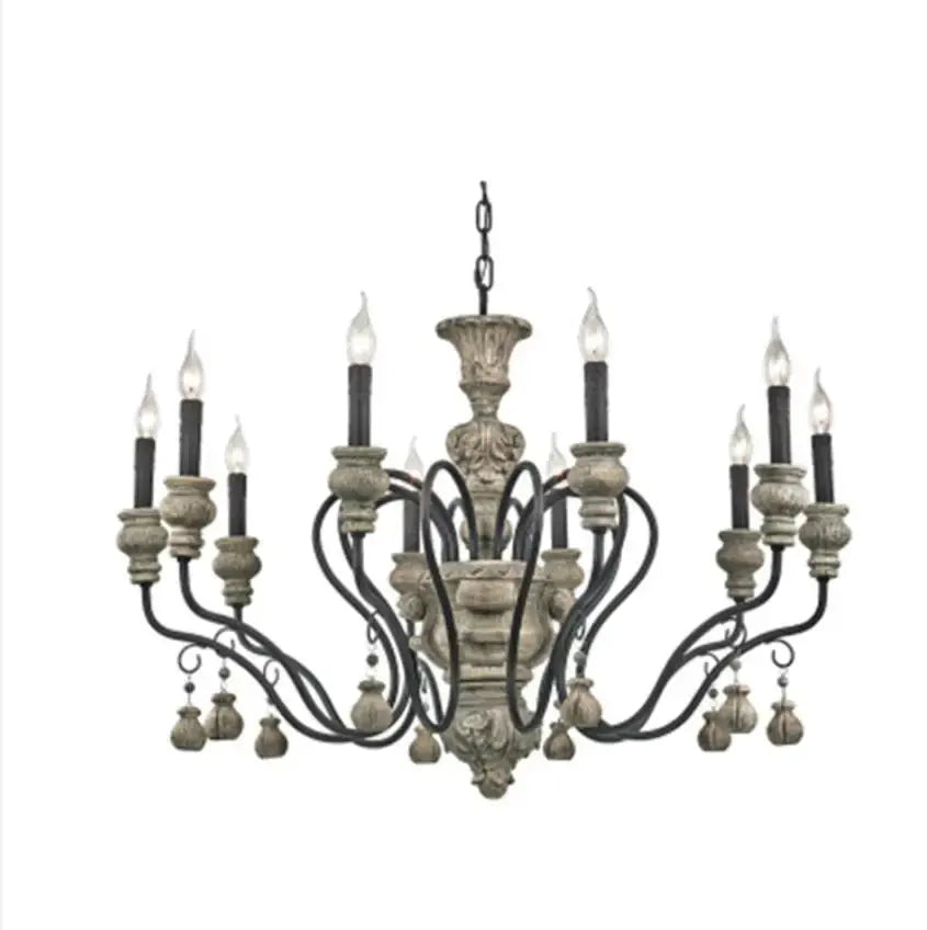 Nordic Wood Farmhouse Decor Chandelier — product view