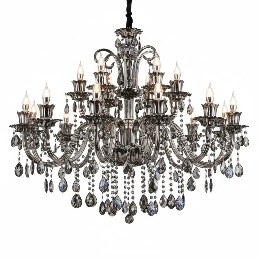 Modern Candle Large Crystal Chandelier — alternate product view 1