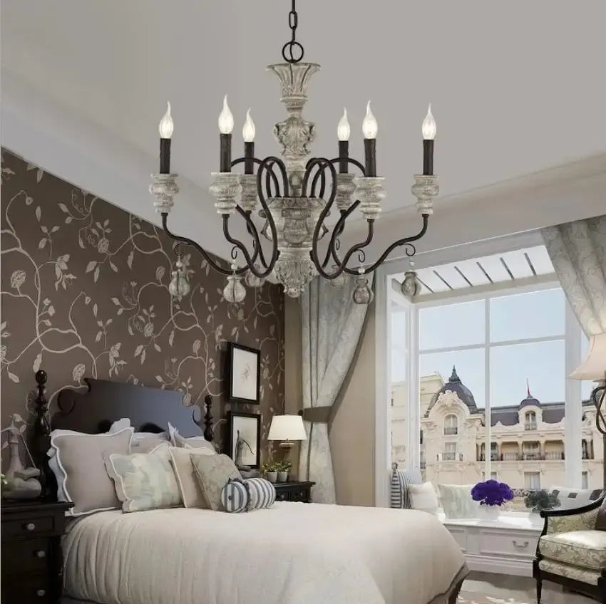 Nordic Wood Farmhouse Decor Chandelier — alternate product view 4