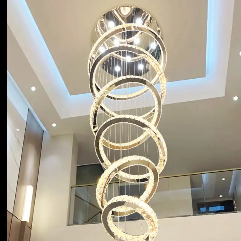Rings Chandeliers for Loft Villa Duplex Design - Gold — alternate product view 4