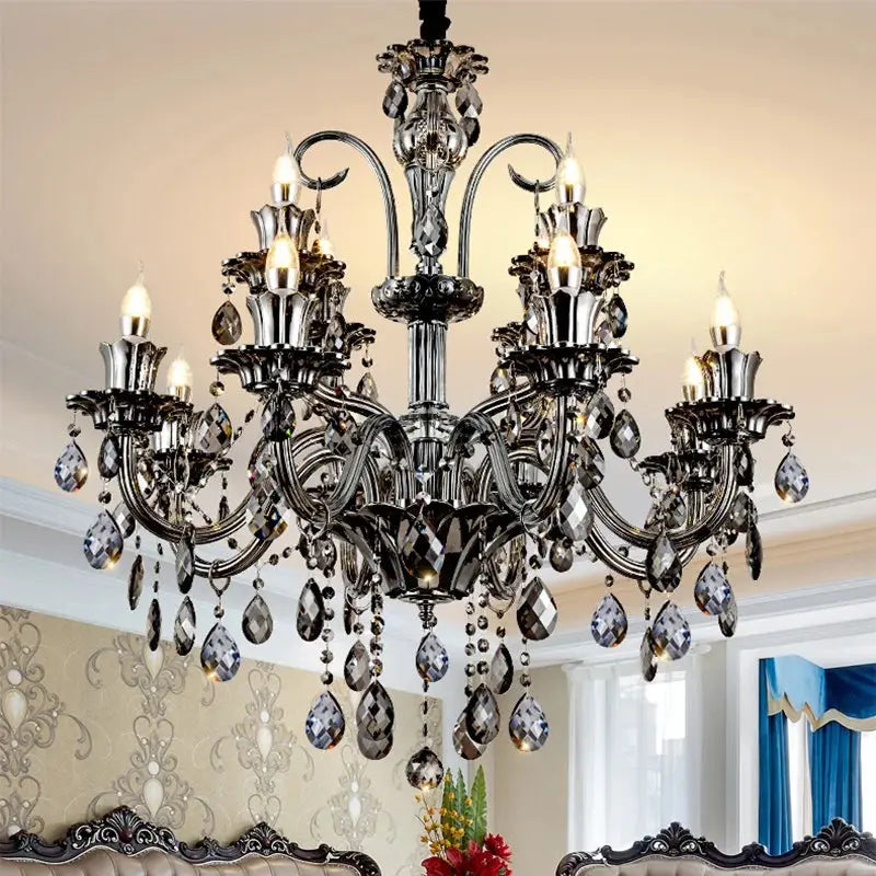 Modern Candle Large Crystal Chandelier — alternate product view 5