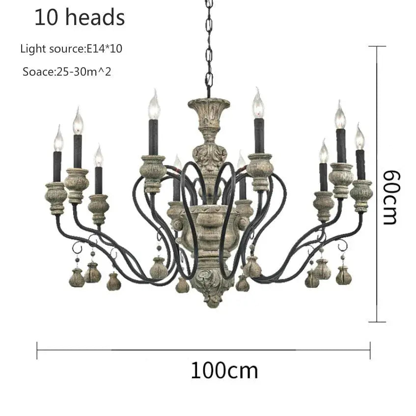 Nordic Wood Farmhouse Decor Chandelier — alternate product view 9