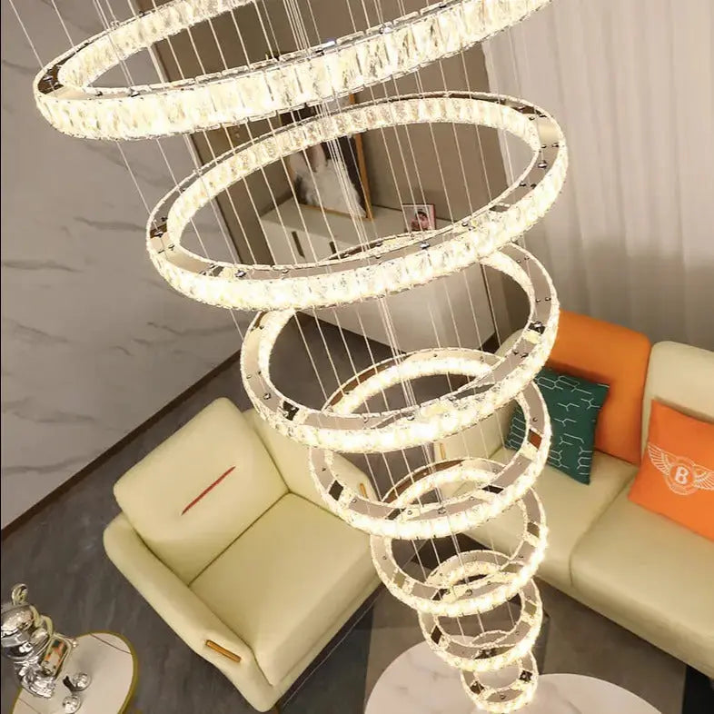 Rings Chandeliers for Loft Villa Duplex Design - Chrome — alternate product view 2