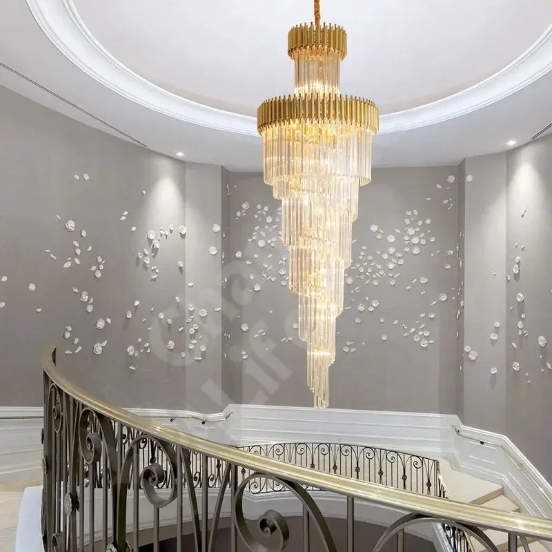 Long Black Crystal Loft Chandelier — close-up design detail 4