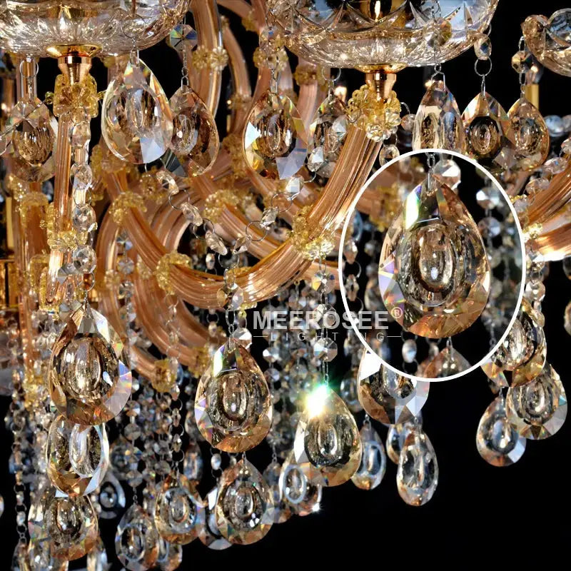 Luxurious Amber Crystal Chandelier — close-up design detail 3