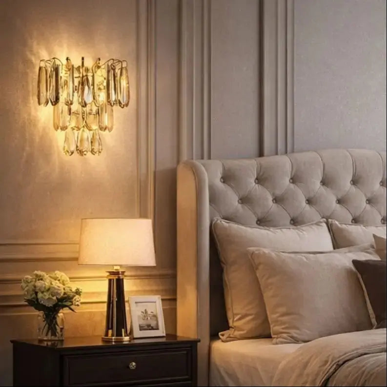 Modern Gold Crystal Wall Lights — close-up design detail 8