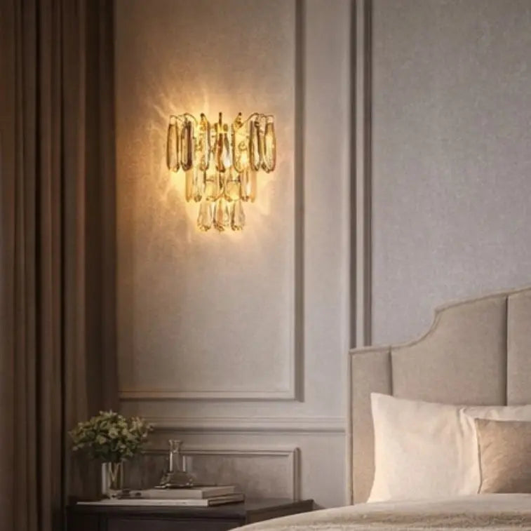 Modern Gold Crystal Wall Lights — close-up design detail