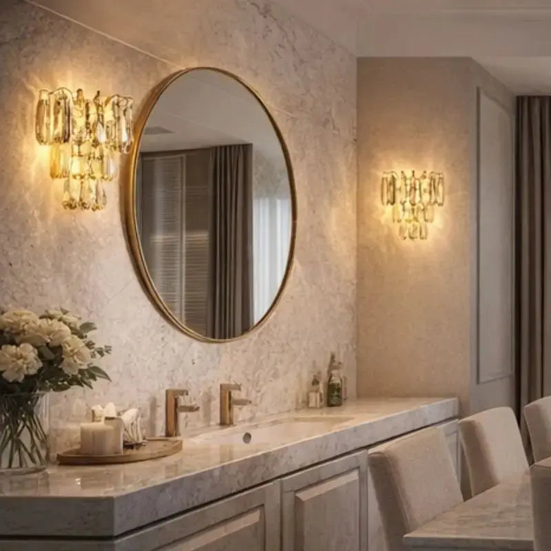 Modern Gold Crystal Wall Lights — close-up design detail 4
