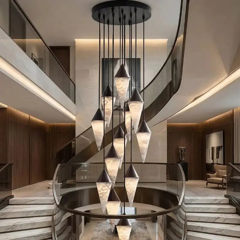 Modern Alabaster Cone Cluster Chandelier — alternate product view 2