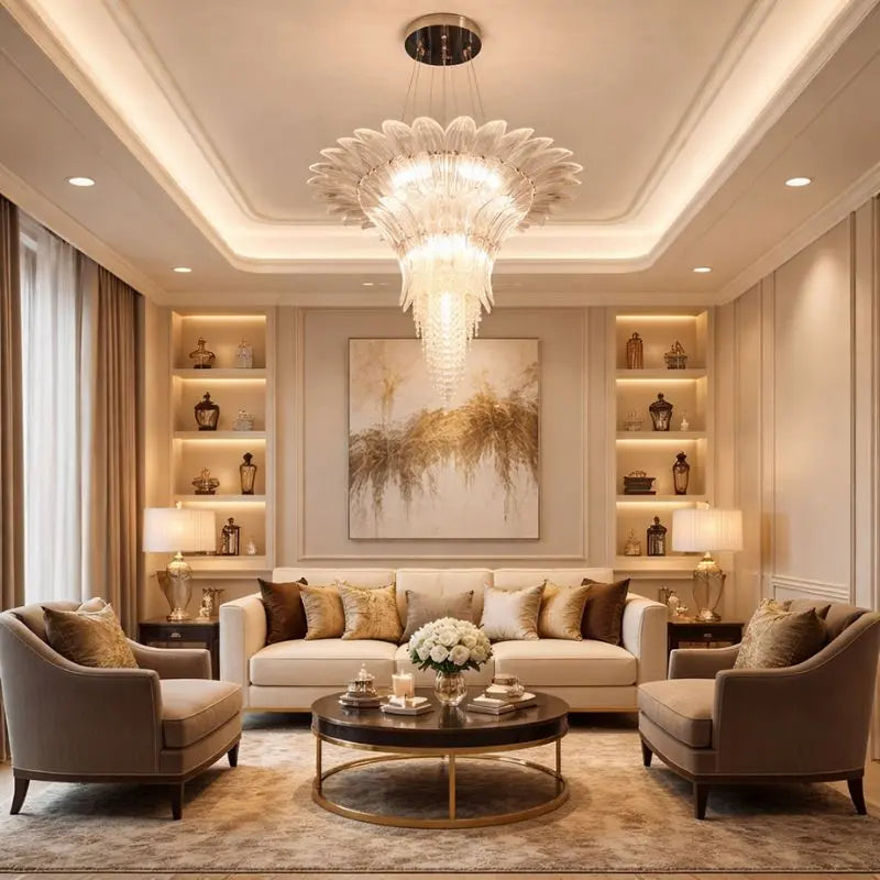 Modern Elegant Foyer Chandelier — shown in an interior setting