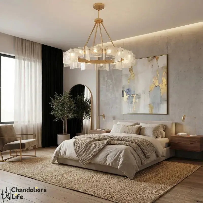 Modern Exhibition Luxury Bedroom Chandelier — shown in an interior setting
