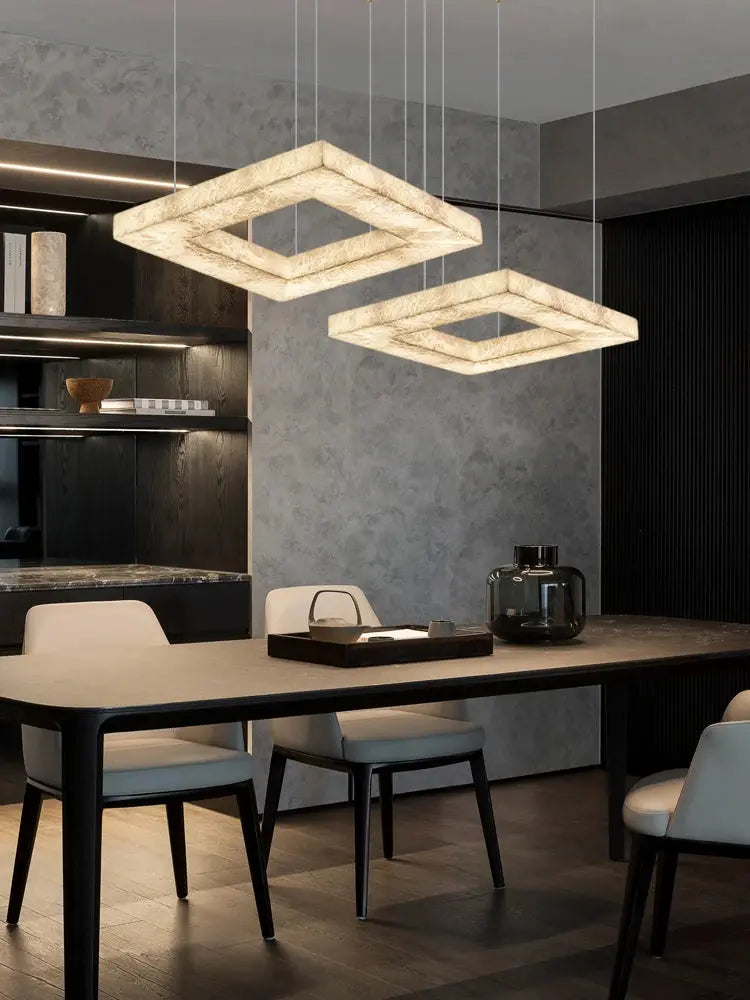 Luxury Marble Lighting Square Chandeliers — alternate product view 1