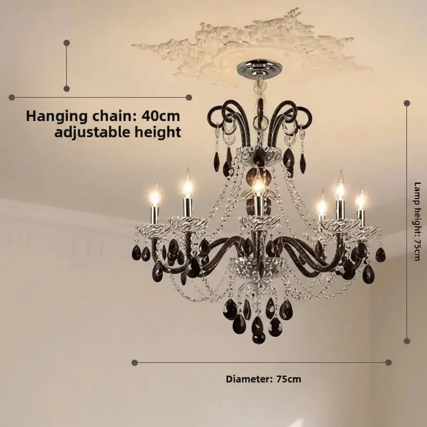 Black French Crystal Chandelier — alternate product view 6