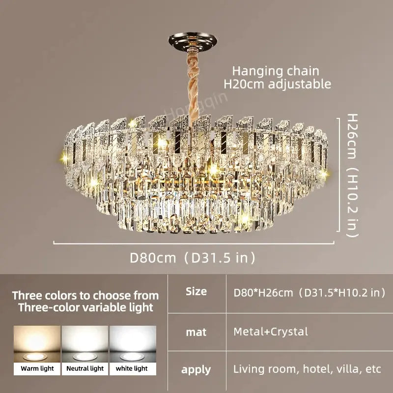 Crystal Hanging Living Room Chandelier — alternate product view 11