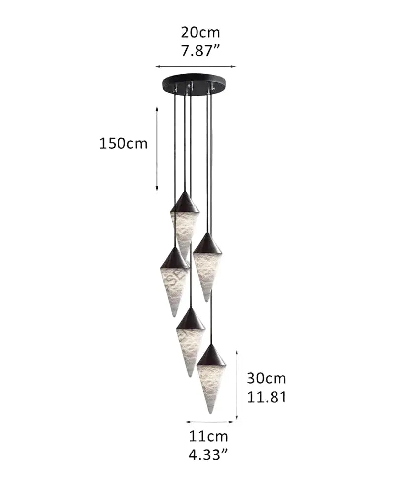 Modern Alabaster Cone Cluster Chandelier — alternate product view 20