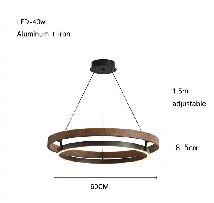 Designer Modern Wood Grain Pendant Light — alternate product view 7