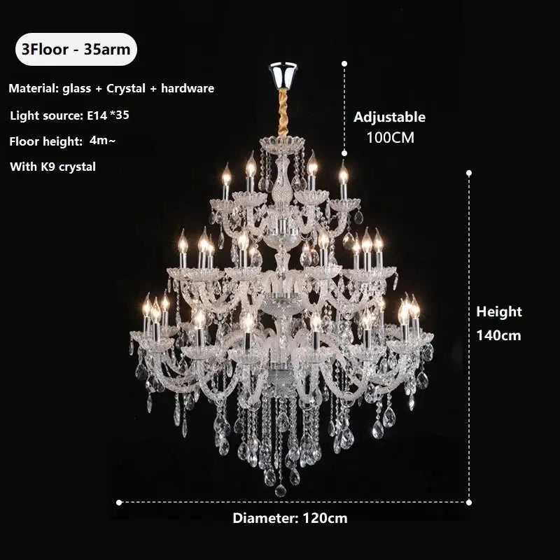 Villa Foyer Extra Large Crystal Chandelier — alternate product view 5
