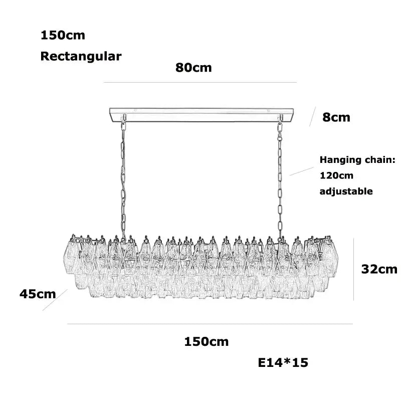 Glass Art Dining Room Chandelier — alternate product view 13