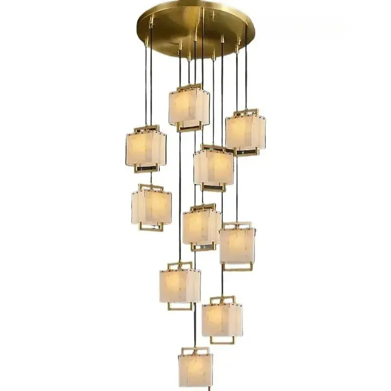 Modern Marble Chandelier Rectangle Pendant — alternate product view 1