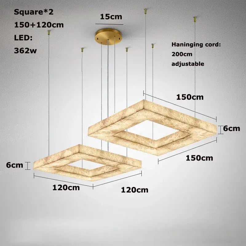 Luxury Marble Lighting Square Chandeliers — alternate product view 15