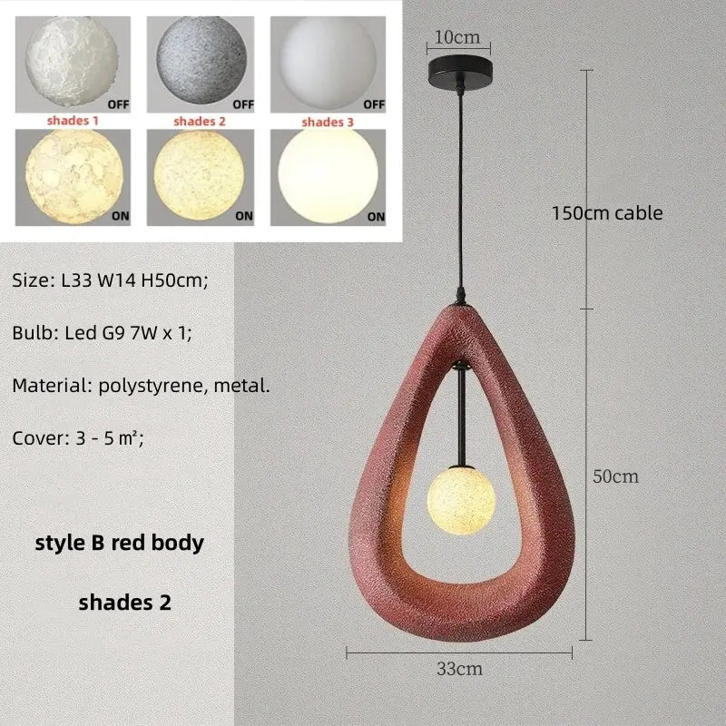 Long Wabi Sabi Dining Room Unique LED Lights — alternate product view 10