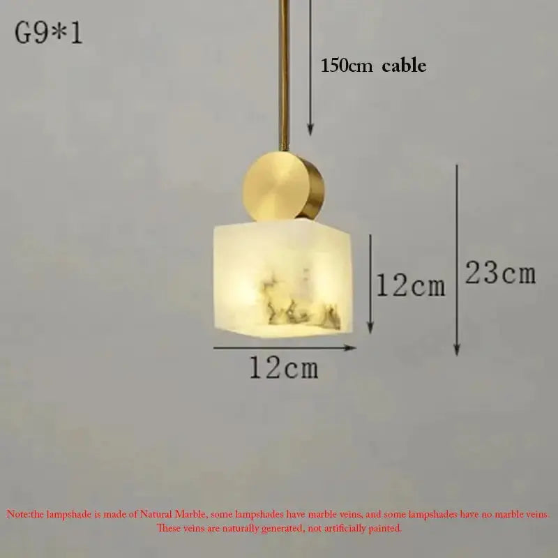 Nordic Marble Copper Hanging Lamp — alternate product view 10