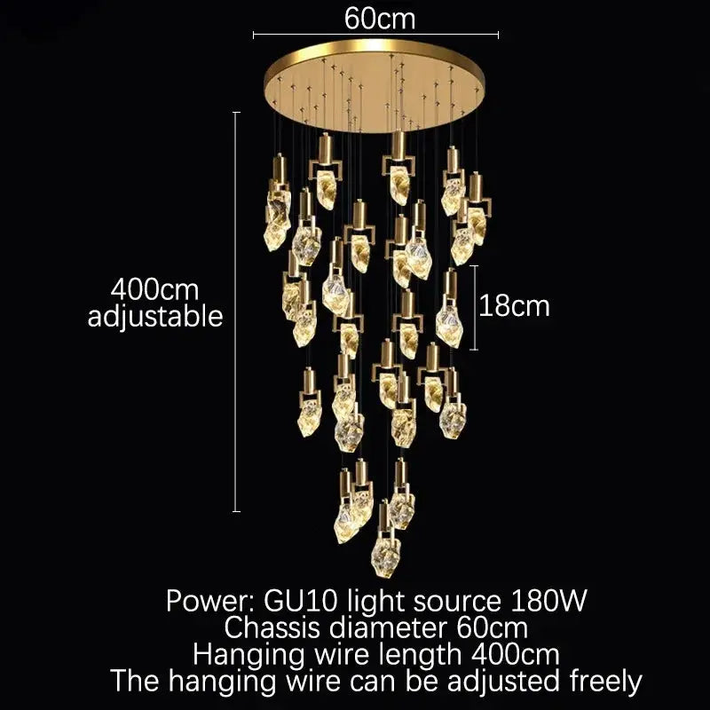 Crystal Staircase Chandelier with Irregular Drops — alternate product view 13